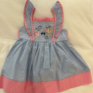 ADORABLE Light Blue and Pink Ruffle Mermaid Dress with Bow 12-24 Mos